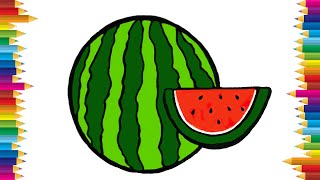 How To Draw Watermelon  Watermelon Drawing [upl. by Rehpetsirhc763]