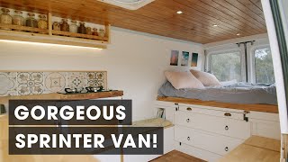 Gorgeous DIY Sprinter Van Conversion Tour [upl. by Siderf]