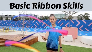 Basic Ribbon Skills and Handling  Rhythmic Gymnastics [upl. by Janna19]