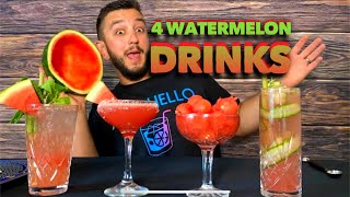 4 EASY Watermelon Cocktail Recipes  How to make a Watermelon Cocktails  ALCOHELLO [upl. by Winslow]