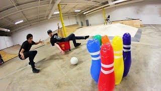 INFLATABLE BOWLING TRICK SHOTS 2 [upl. by Okihsoy]