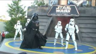 Darth Vader and Stormtroopers dance to Michael Jackson at Disneys Star Wars Weekends 2010 [upl. by Einnok]