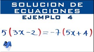 Solucionar ecuaciones lineales  Ejemplo 4 [upl. by Eastman]