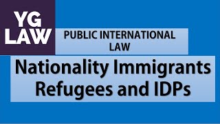 Nationality Immigrants Refugees and IDPs  International Law  UGC  NET [upl. by Imot]