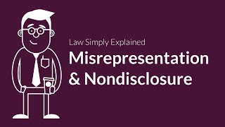 Misrepresentation and Nondisclosure  Contracts  Defenses amp Excuses [upl. by Legyn]