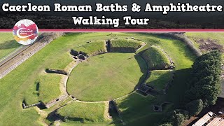 CAERLEON ROMAN BATHS amp AMPHITHEATRE WALES  Walking Tour  Pinned on Places [upl. by Spanjian]