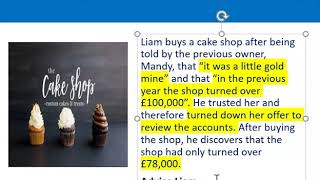 How to apply misrepresentation Liam cupcake scenario [upl. by Barry]