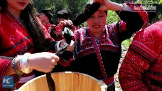 The secret of black and long hair for Yao girls in Chinas Guangxi [upl. by Valenka]