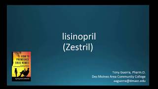 CC How to Pronounce lisinopril Zestril Backbuilding Pharmacology [upl. by Ultann]