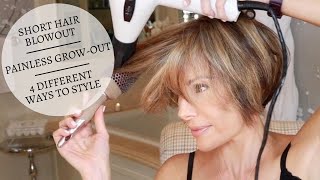 Short Hair Blowout  Painless GrowOut  4 Different Ways To Style  Dominique Sachse [upl. by Gapin]