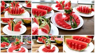 5 Watermelon Ideas Creative Food Art and Cutting Tricks [upl. by Muhcan712]