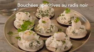 Recette en vidéo  bouchées apéritives au radis noir [upl. by Bbor]