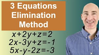 Solving Systems of 3 Equations Elimination [upl. by Gnanmas]