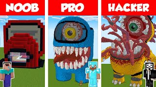 Minecraft NOOB vs PRO vs HACKER AMONG US HOUSE BUILD CHALLENGE in Minecraft  Animation [upl. by Malita103]