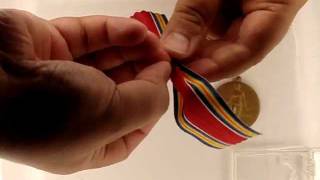 How to reribbon Military Medals  Slot Brooch [upl. by Newsom126]