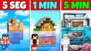 Construimos LA MEJOR CASA DE LUJO para COMPAS 😂⏰ EN 5 SEGUNDOS VS 1 MINUTO VS 5 MINUTOS 😱 MINECRAFT [upl. by Eladnyl946]