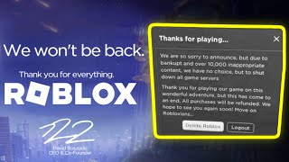 ROBLOX IS SHUTTING DOWN JANUARY 1 [upl. by Downe]