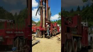 Water Well Drilling w Foremost DR24 Dual Rotary rig in Sultan Washington [upl. by Targett]