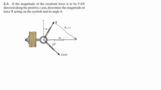 Statics 23 Finding forces given resultant force [upl. by Aletta]