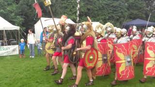 Roman Reenactment at the Amphitheatre in Caerleon Marching In [upl. by Pan348]