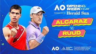 LIVE  Carlos Alcaraz v Casper Ruud  Opening Week  Australian Open 2024 [upl. by Alyehs]