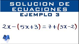 Solucionar ecuaciones lineales  Ejemplo 3 [upl. by Christos]