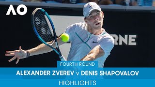 Alexander Zverev v Denis Shapovalov Highlights 4R  Australian Open 2022 [upl. by Enelehs23]