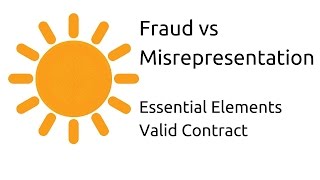 Fraud vs Misrepresentation  Other Essential Elements of a Valid Contract  CA CPT  CS amp CMA [upl. by Eivol]