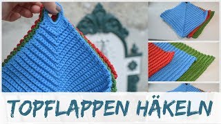 Einfachen Topflappen häkeln  Anleitung [upl. by Llezo]