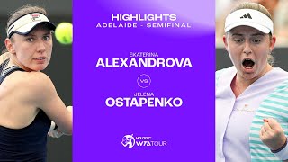 Ekaterina Alexandrova vs Jelena Ostapenko  2024 Adelaide Semifinal  WTA Match Highlights [upl. by Ronica]