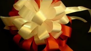 Beautiful Ribbon Bow Gift Tutorial [upl. by Tahpos978]